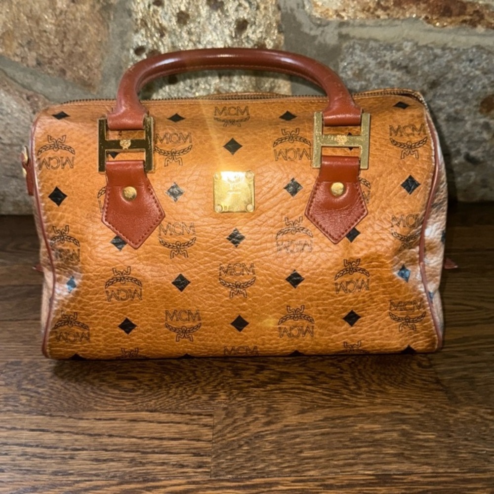 ✨German MCM Cognac Visetos Satchel Bag | Vintage - Picture 4 of 16